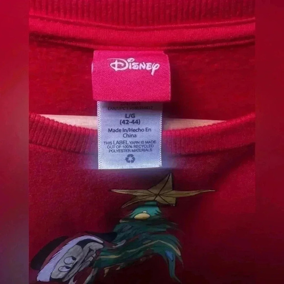 Disney Mickey Mouse Christmas Crewneck Sweatshirt Size L - Picture 3 of 5